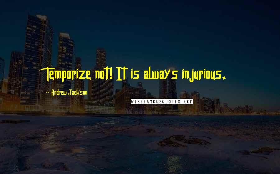 Andrew Jackson quotes: Temporize not! It is always injurious.