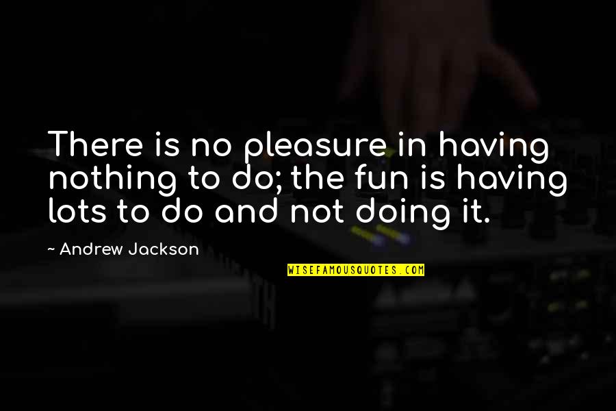 Andrew Jackson Quotes By Andrew Jackson: There is no pleasure in having nothing to