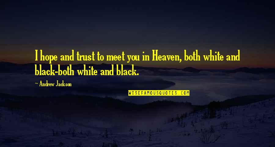 Andrew Jackson Quotes By Andrew Jackson: I hope and trust to meet you in