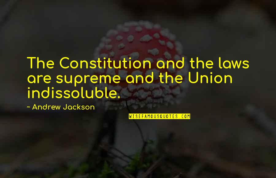 Andrew Jackson Quotes By Andrew Jackson: The Constitution and the laws are supreme and