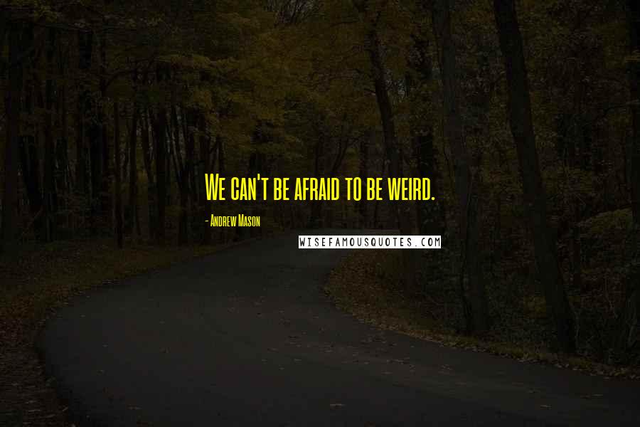Andrew Mason quotes: We can't be afraid to be weird.