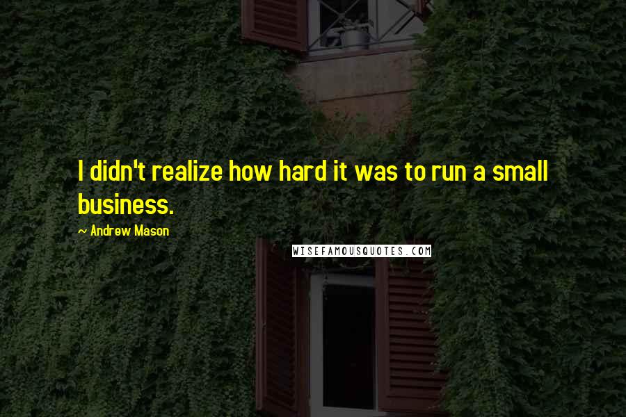 Andrew Mason quotes: I didn't realize how hard it was to run a small business.