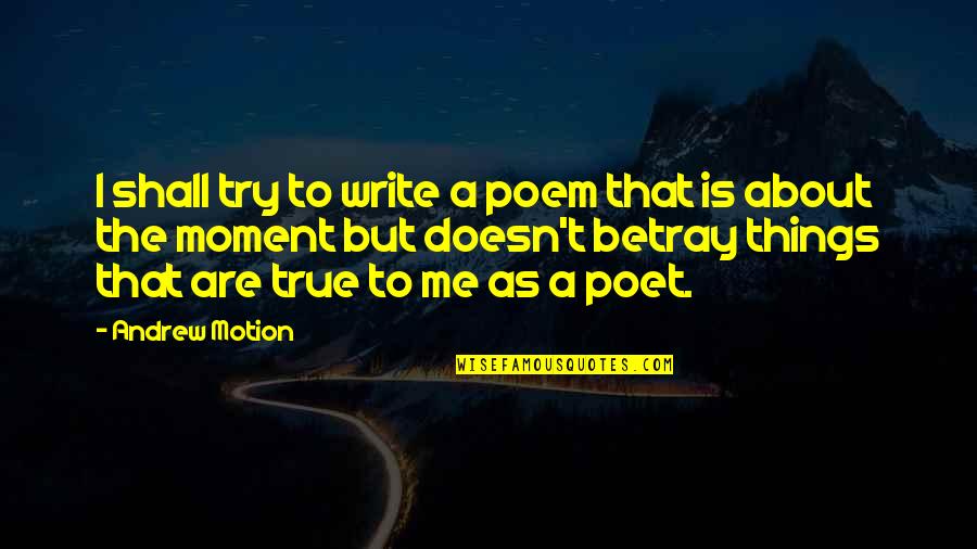 Andrew Motion Quotes By Andrew Motion: I shall try to write a poem that