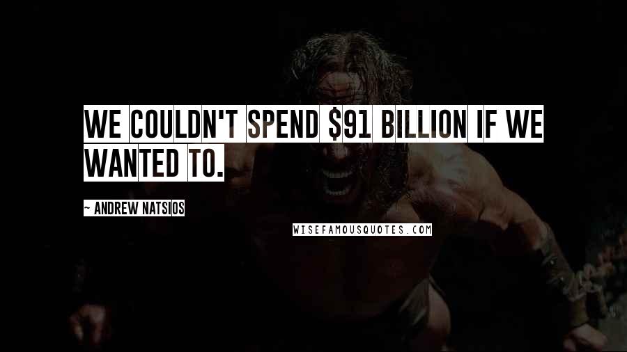 Andrew Natsios quotes: We couldn't spend $91 billion if we wanted to.