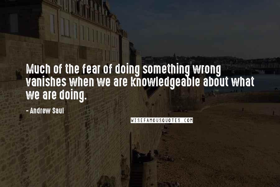 Andrew Saul quotes: Much of the fear of doing something wrong vanishes when we are knowledgeable about what we are doing.