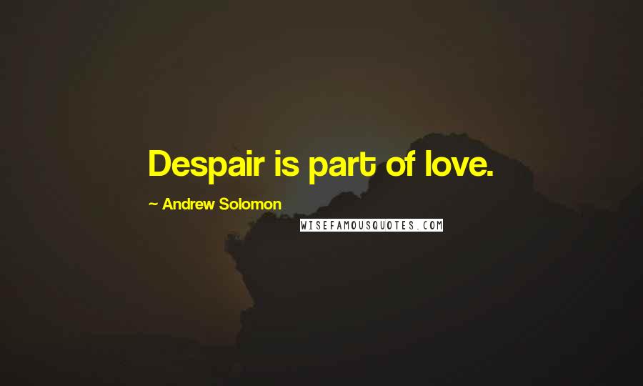 Andrew Solomon quotes: Despair is part of love.