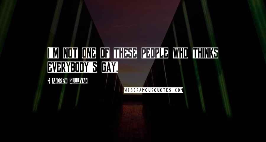 Andrew Sullivan quotes: I'm not one of these people who thinks everybody's gay.
