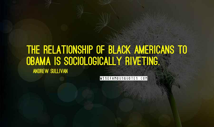 Andrew Sullivan quotes: The relationship of black Americans to Obama is sociologically riveting.