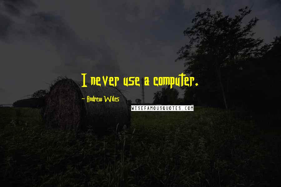 Andrew Wiles quotes: I never use a computer.