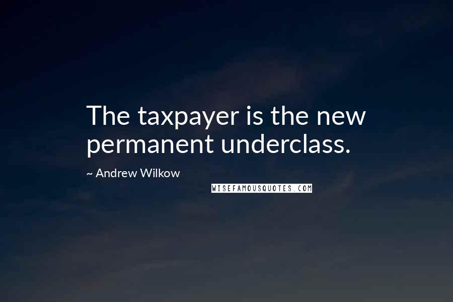 Andrew Wilkow quotes: The taxpayer is the new permanent underclass.