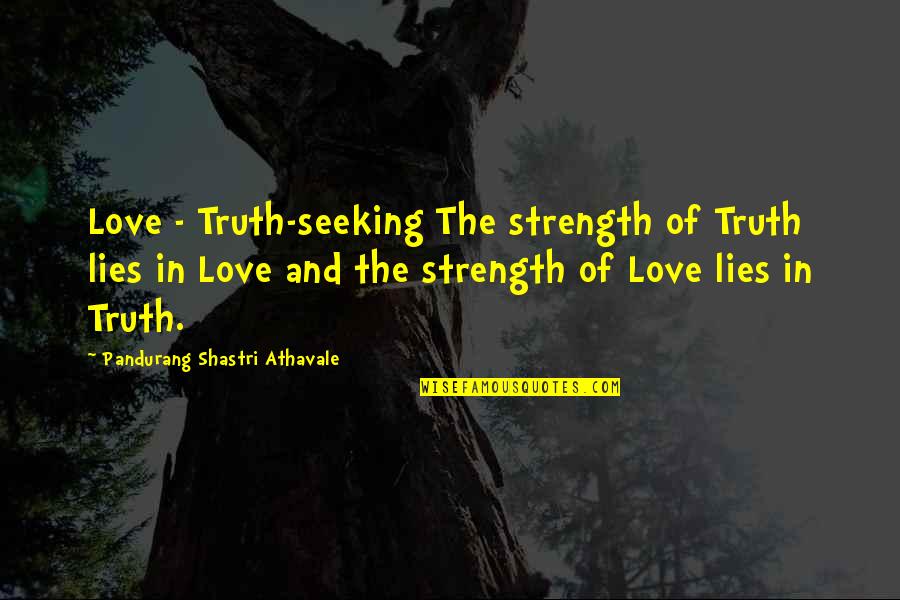 Andrew Wolfe Quotes By Pandurang Shastri Athavale: Love - Truth-seeking The strength of Truth lies