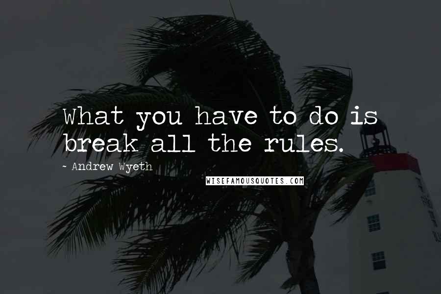 Andrew Wyeth quotes: What you have to do is break all the rules.