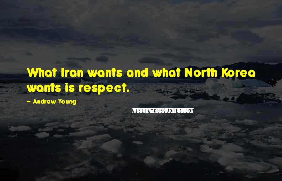 Andrew Young quotes: What Iran wants and what North Korea wants is respect.