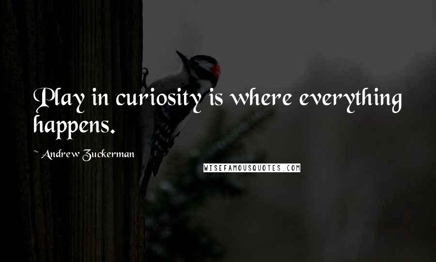 Andrew Zuckerman quotes: Play in curiosity is where everything happens.