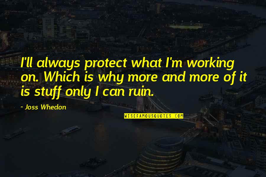 Andrianna Foustanou Quotes By Joss Whedon: I'll always protect what I'm working on. Which