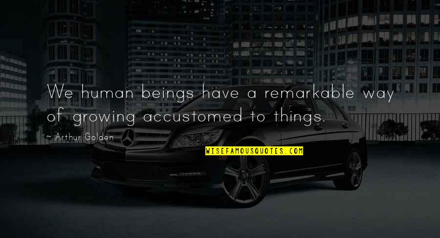 Andrians Quotes By Arthur Golden: We human beings have a remarkable way of