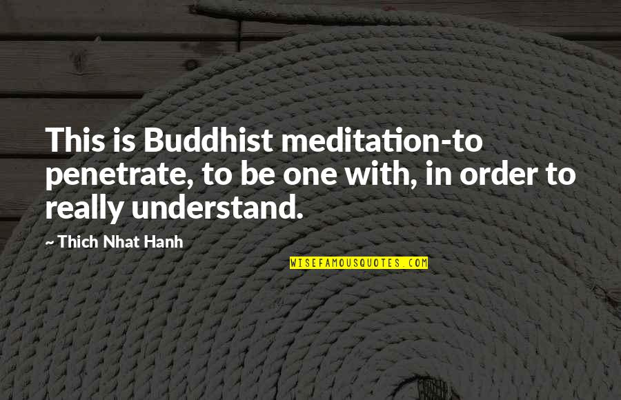 Andrie Wongso Quotes By Thich Nhat Hanh: This is Buddhist meditation-to penetrate, to be one