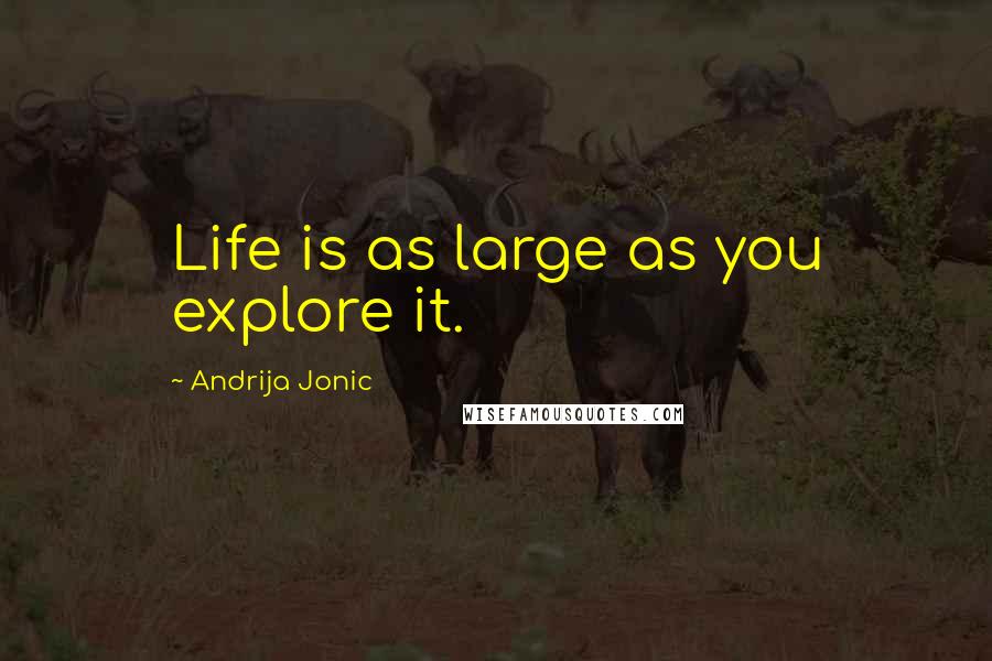 Andrija Jonic quotes: Life is as large as you explore it.