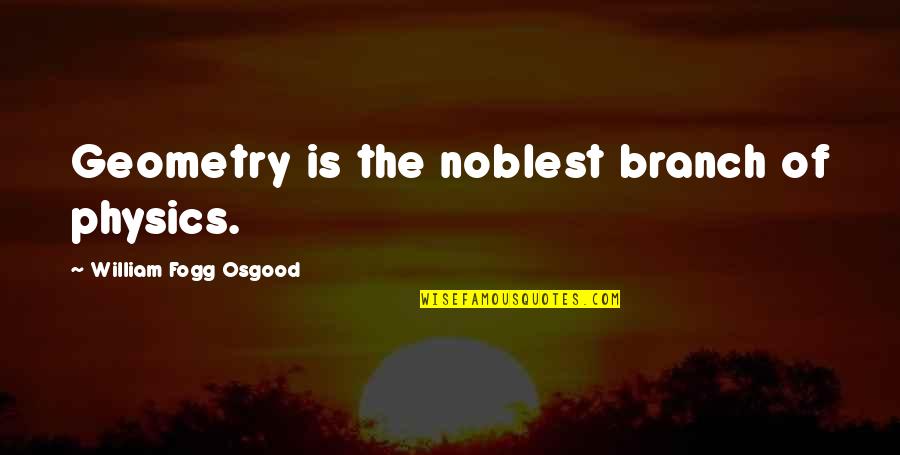 Andronache Florin Quotes By William Fogg Osgood: Geometry is the noblest branch of physics.