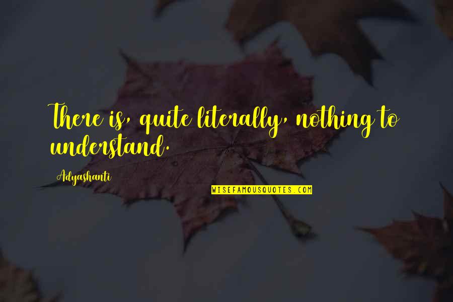 Anduin Build Quotes By Adyashanti: There is, quite literally, nothing to understand.