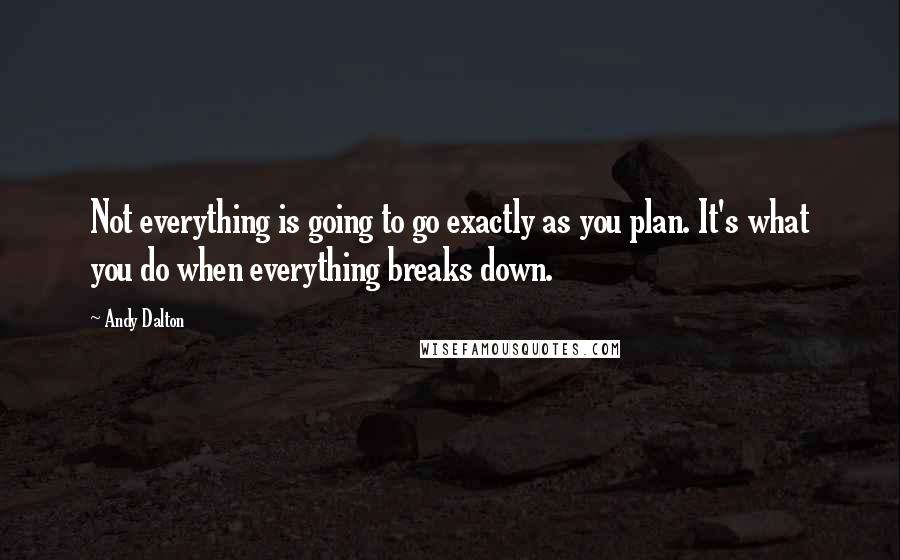 Andy Dalton quotes: Not everything is going to go exactly as you plan. It's what you do when everything breaks down.