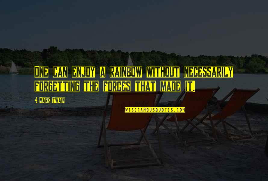 Andy Dufresne Quotes By Mark Twain: One can enjoy a rainbow without necessarily forgetting