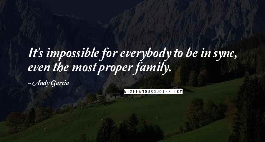 Andy Garcia quotes: It's impossible for everybody to be in sync, even the most proper family.