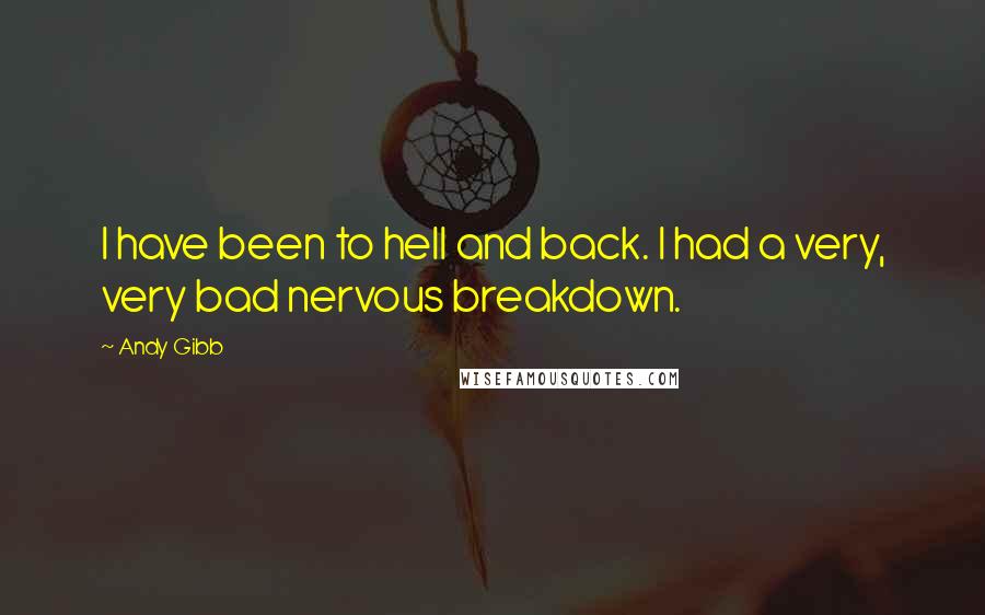 Andy Gibb quotes: I have been to hell and back. I had a very, very bad nervous breakdown.