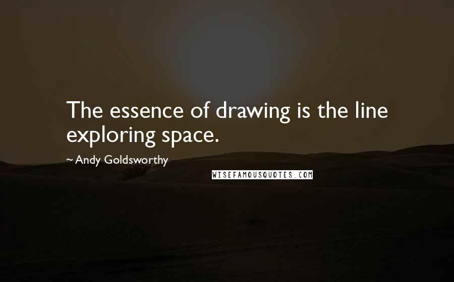 Andy Goldsworthy quotes: The essence of drawing is the line exploring space.