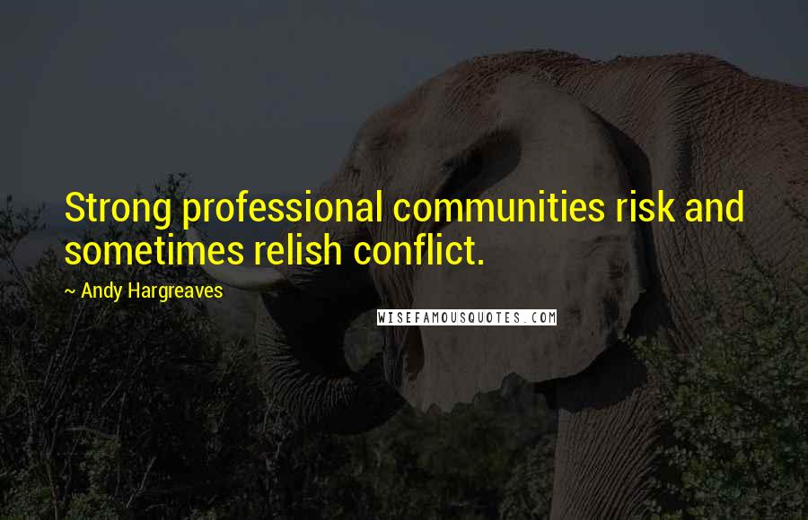 Andy Hargreaves quotes: Strong professional communities risk and sometimes relish conflict.