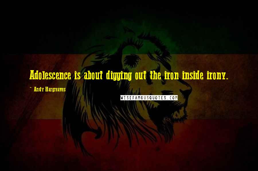 Andy Hargreaves quotes: Adolescence is about digging out the iron inside irony.