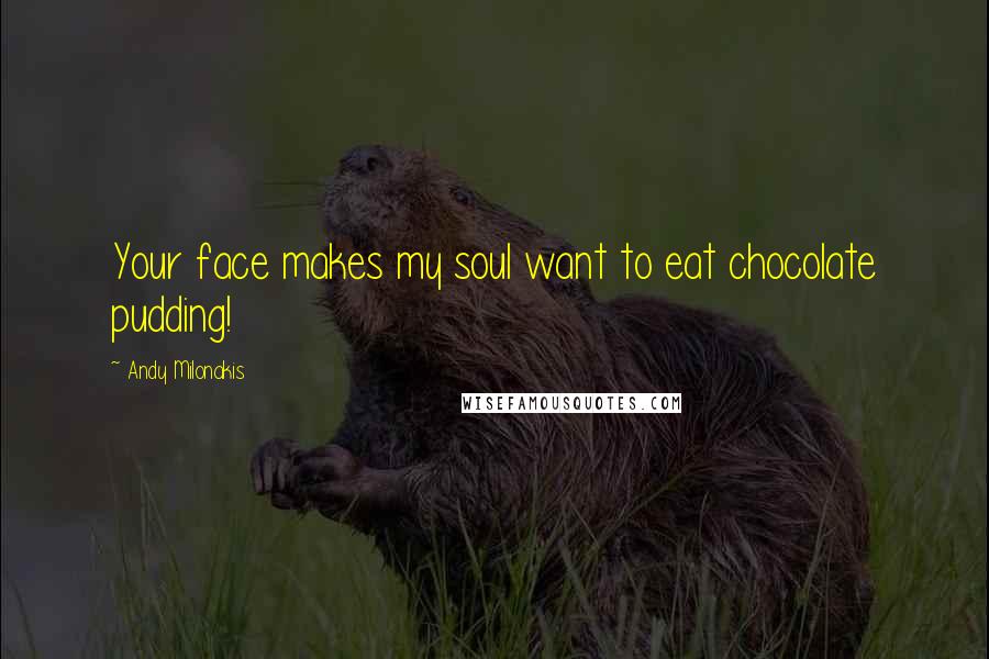 Andy Milonakis quotes: Your face makes my soul want to eat chocolate pudding!