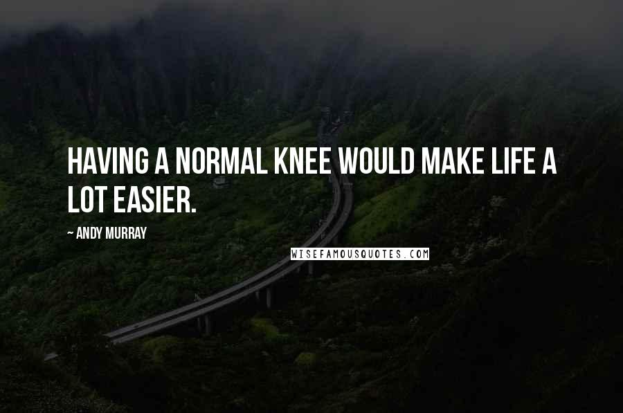 Andy Murray quotes: Having a normal knee would make life a lot easier.