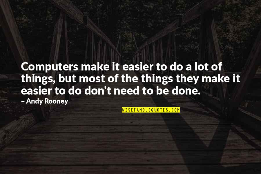 Andy Rooney Quotes By Andy Rooney: Computers make it easier to do a lot