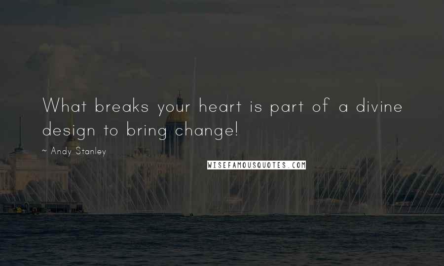 Andy Stanley quotes: What breaks your heart is part of a divine design to bring change!