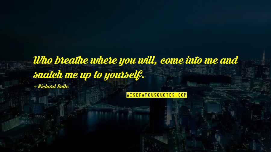 Anejar Quotes By Richard Rolle: Who breathe where you will, come into me