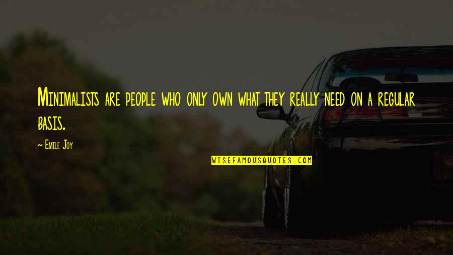 Anelisa Quotes By Emile Joy: Minimalists are people who only own what they