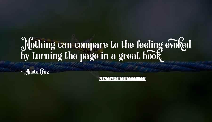 Aneta Cruz quotes: Nothing can compare to the feeling evoked by turning the page in a great book.