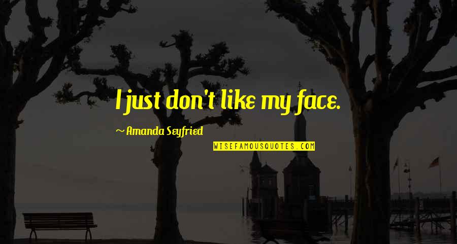 Anfiteatro Romano Quotes By Amanda Seyfried: I just don't like my face.