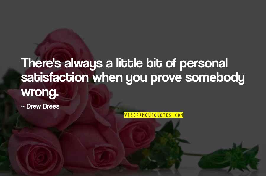Ang Sarap Umasa Quotes By Drew Brees: There's always a little bit of personal satisfaction