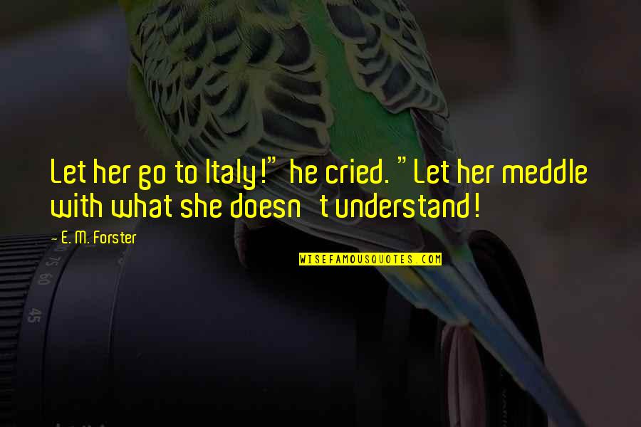 Ang Utang Na Loob Quotes By E. M. Forster: Let her go to Italy!" he cried. "Let