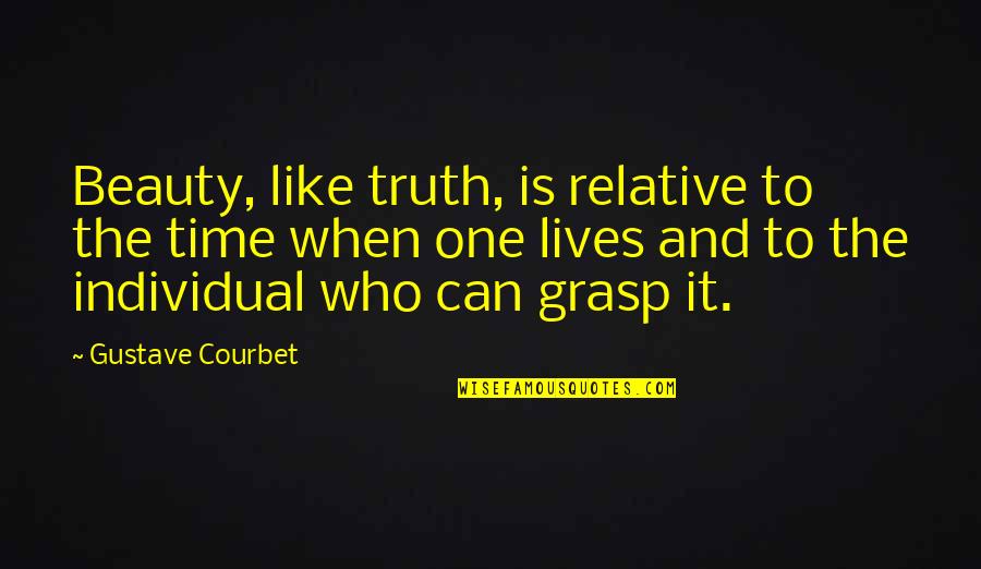 Angegebenen Quotes By Gustave Courbet: Beauty, like truth, is relative to the time