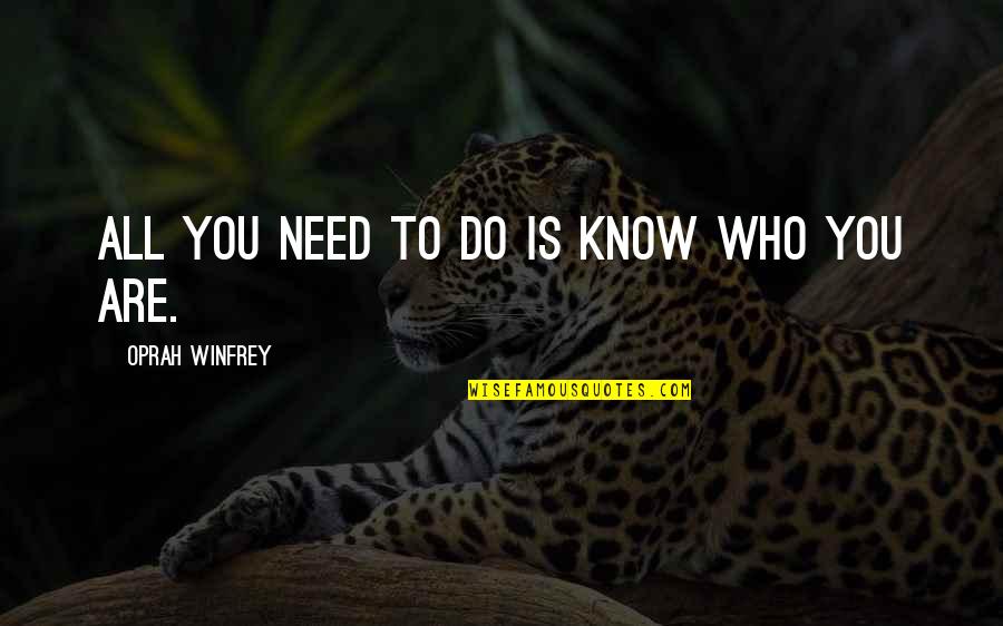Angekommen Perfekt Quotes By Oprah Winfrey: All you need to do is know who