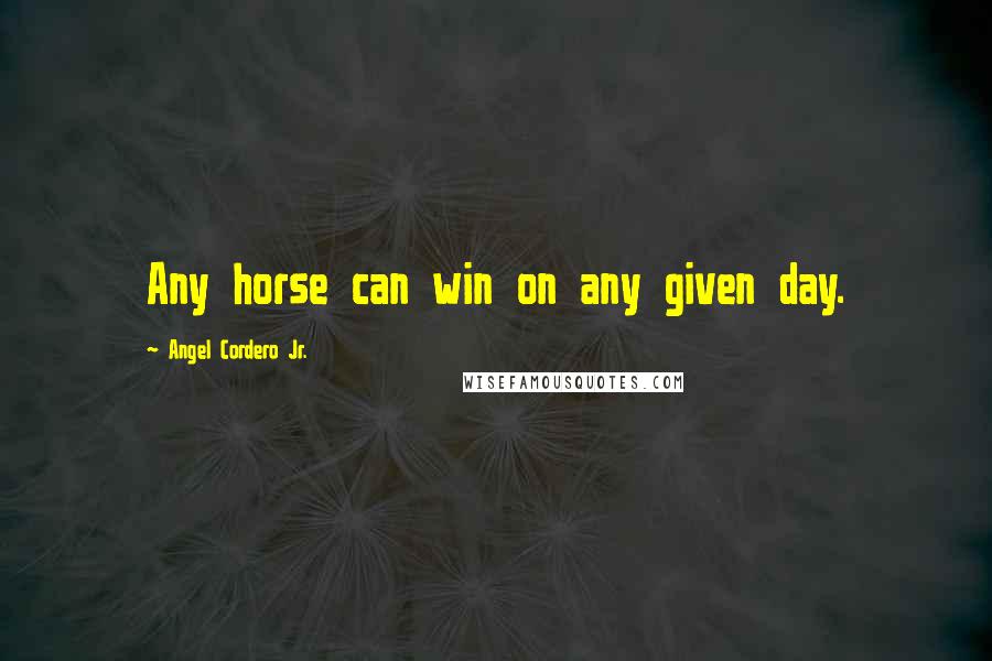 Angel Cordero Jr. quotes: Any horse can win on any given day.