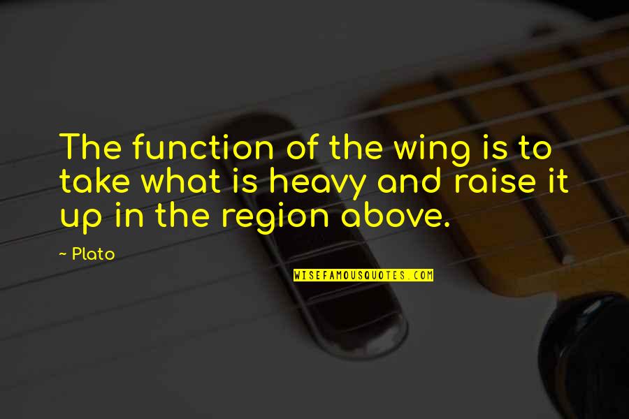 Angel From Above Quotes By Plato: The function of the wing is to take