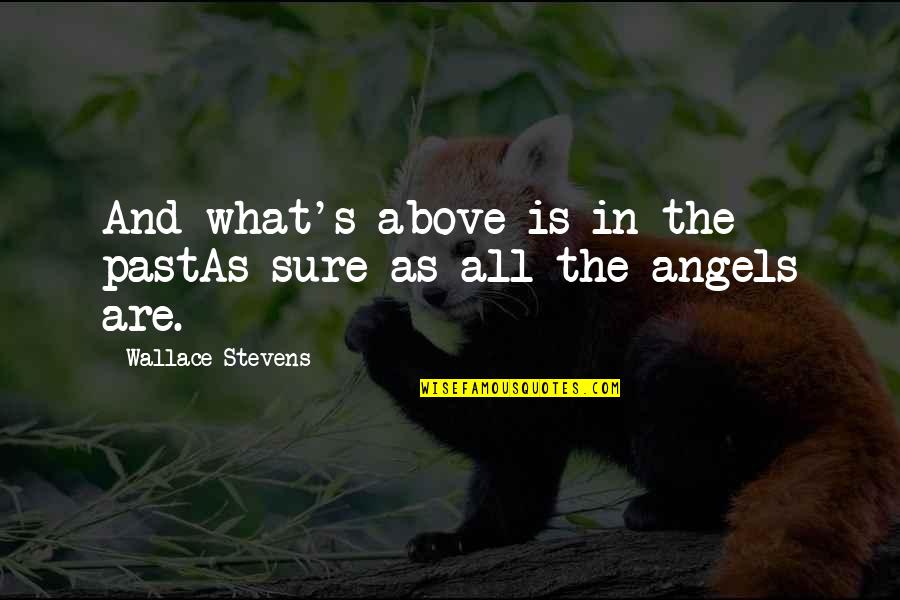 Angel From Above Quotes By Wallace Stevens: And what's above is in the pastAs sure