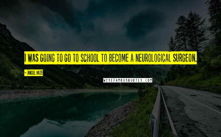 Angel Haze quotes: I was going to go to school to become a neurological surgeon.