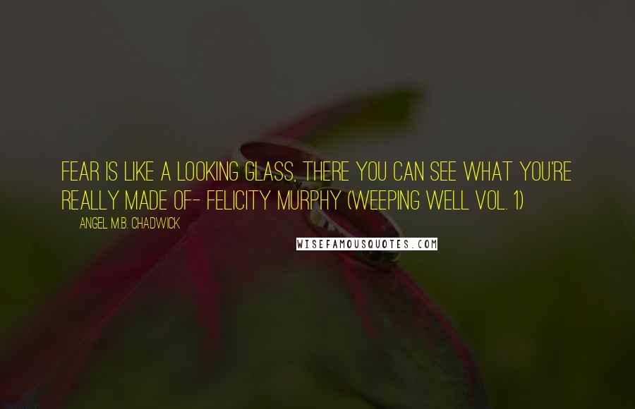 Angel M.B. Chadwick quotes: Fear is like a looking glass, there you can see what you're really made of- Felicity Murphy (Weeping Well Vol. 1)