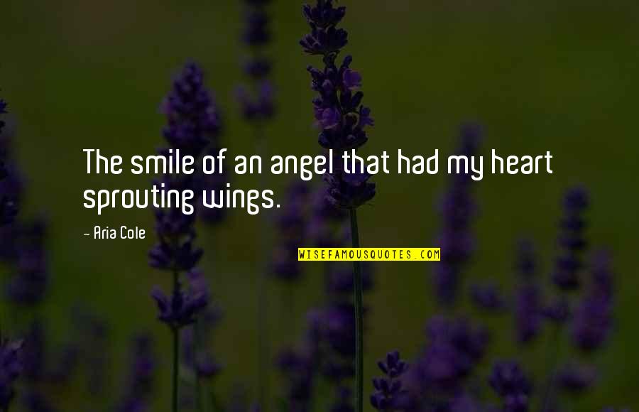 Angel Without Wings Quotes By Aria Cole: The smile of an angel that had my