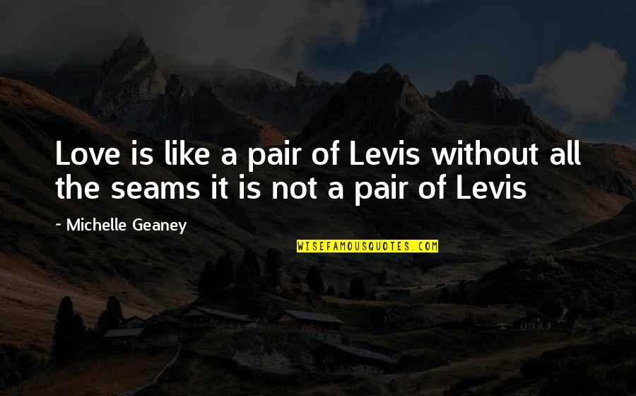 Angela Zhang Quotes By Michelle Geaney: Love is like a pair of Levis without